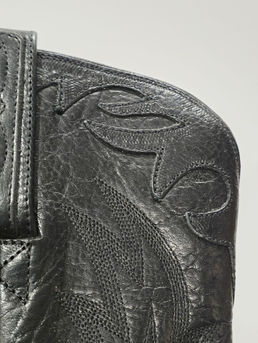 Charlie 1 Horse I4566 Lucchese Black Leather Boot Western Snip-Toe Calf 6 B Used - Picture 10 of 16
